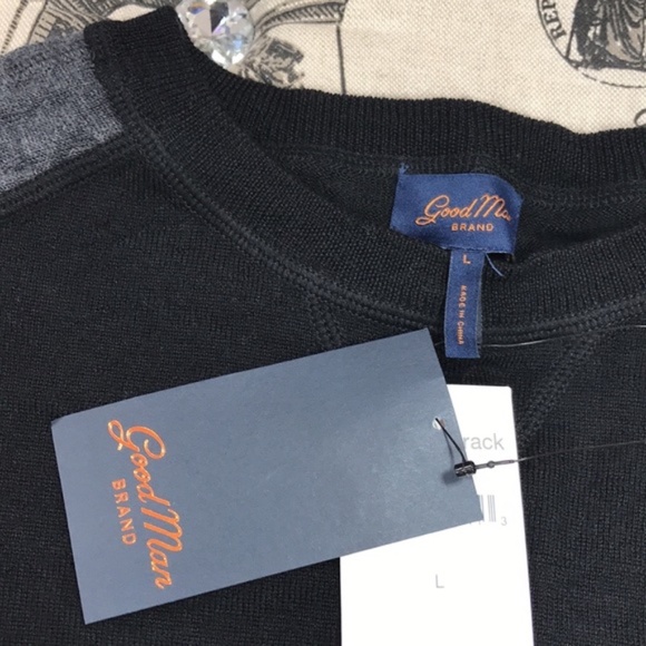 Good Man Brand Colorblock Raglan Merino Wool Sweater - Picture 5 of 6